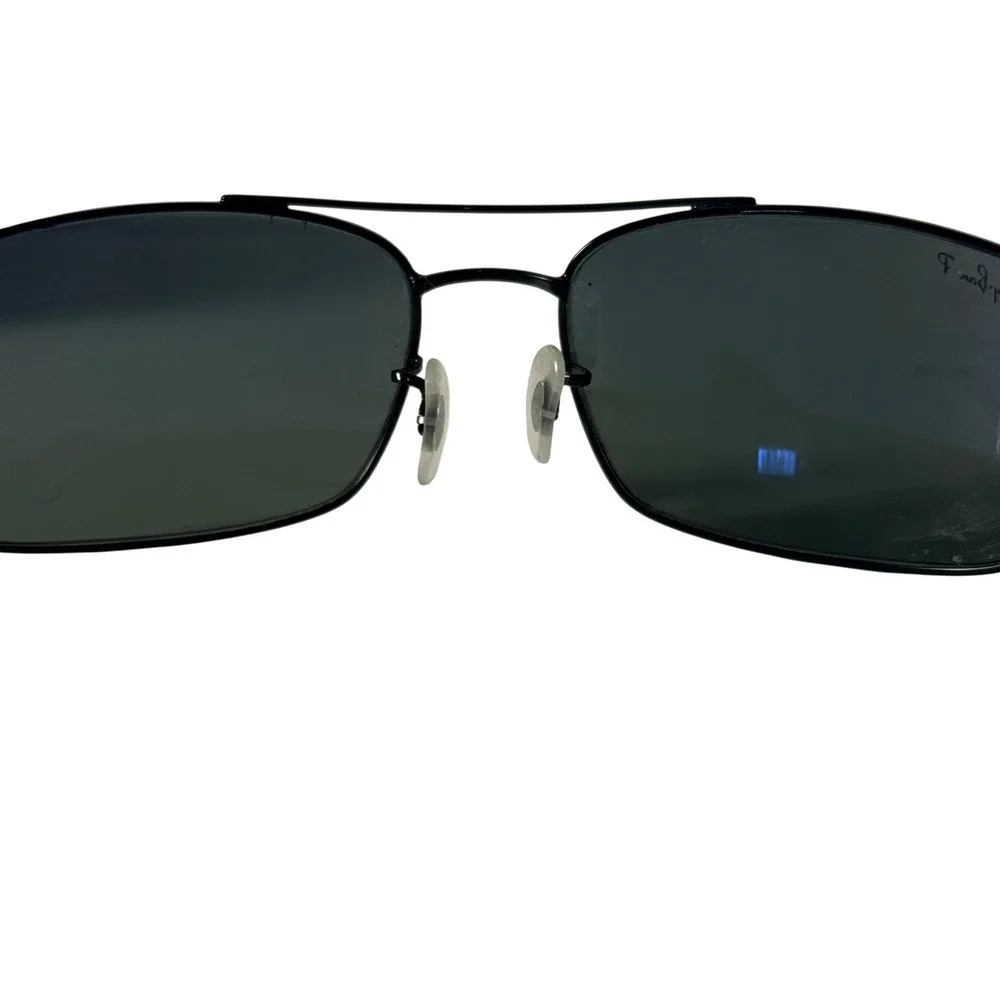 Ray-Ban RB 8316 002/N5 62-18 135 3P Polarized Sunglasses Black Metal Rectangle